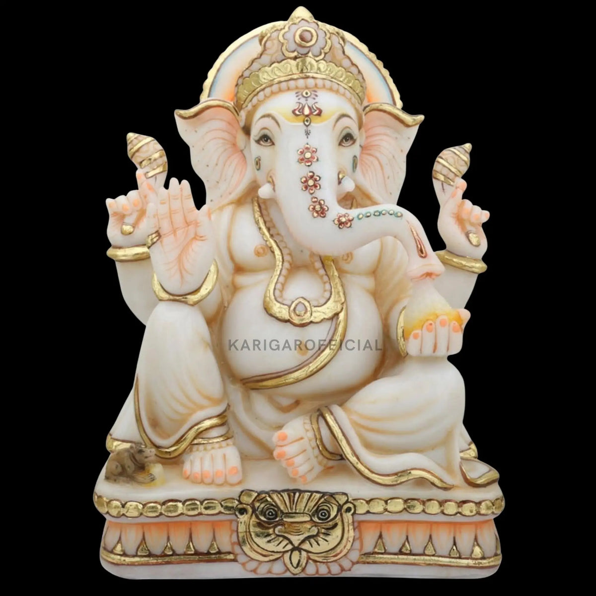 Ganesha Murti Statue 12 Gold Leaf Marble Home First Ganapati Idol ganesha-murti-statue-12-gold-leaf-marble-home-first-ganapati-idol