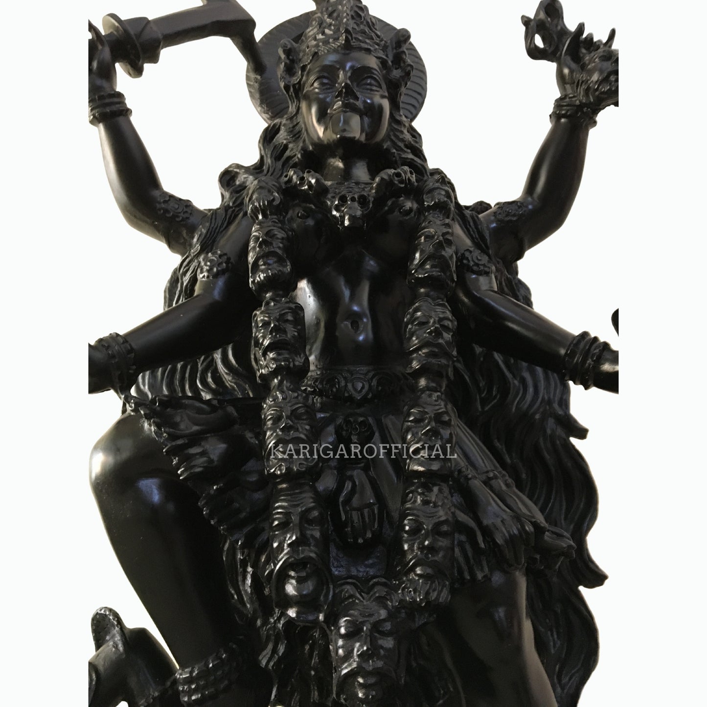 Maa Kali Standing on Shiva 27 inches Black Mahakali Statue for Home Temple