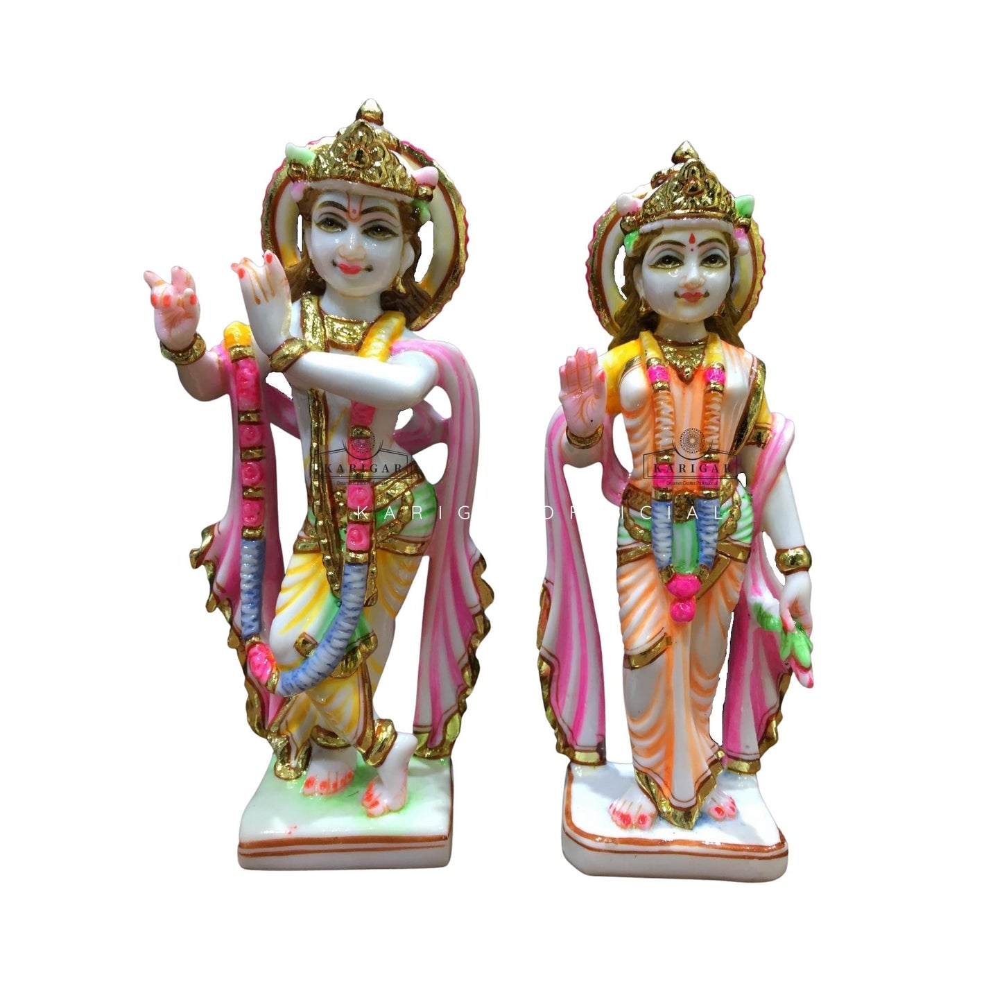 Estatua de Radha Krishna 7 pulgadas Mármol Radha Krishna ídolo divina pareja estatua Pequeña figura de Radha Krishna Pintada a mano Radha Krishna Murti Especial Boda Inauguración de una casa Regalos de aniversario Escultura