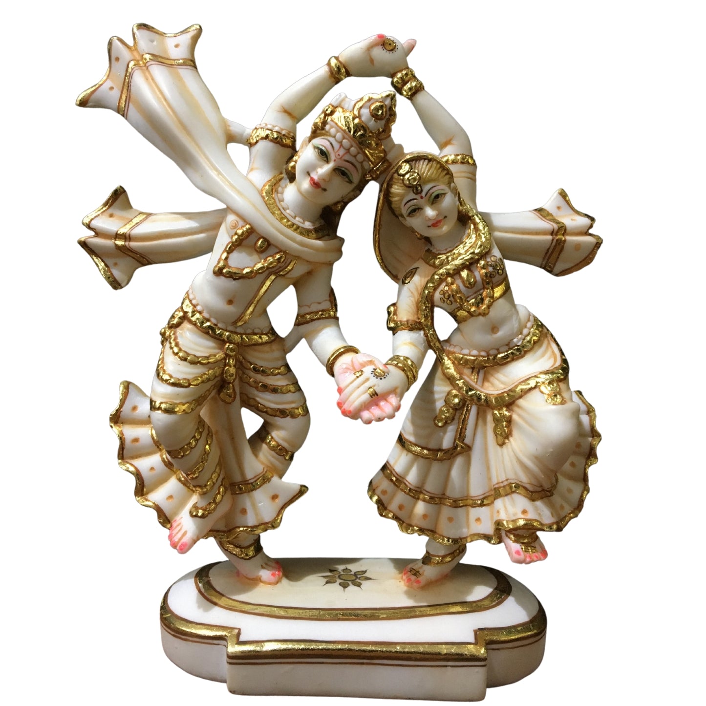 Estatua de Radha Krishna 9 pulgadas Mármol Radha Krishna ídolo divina pareja estatua Gran figura de Radha Krishna Pintada a mano Radha Krishna Murti Boda especial Inauguración de una casa Regalos de aniversario Escultura