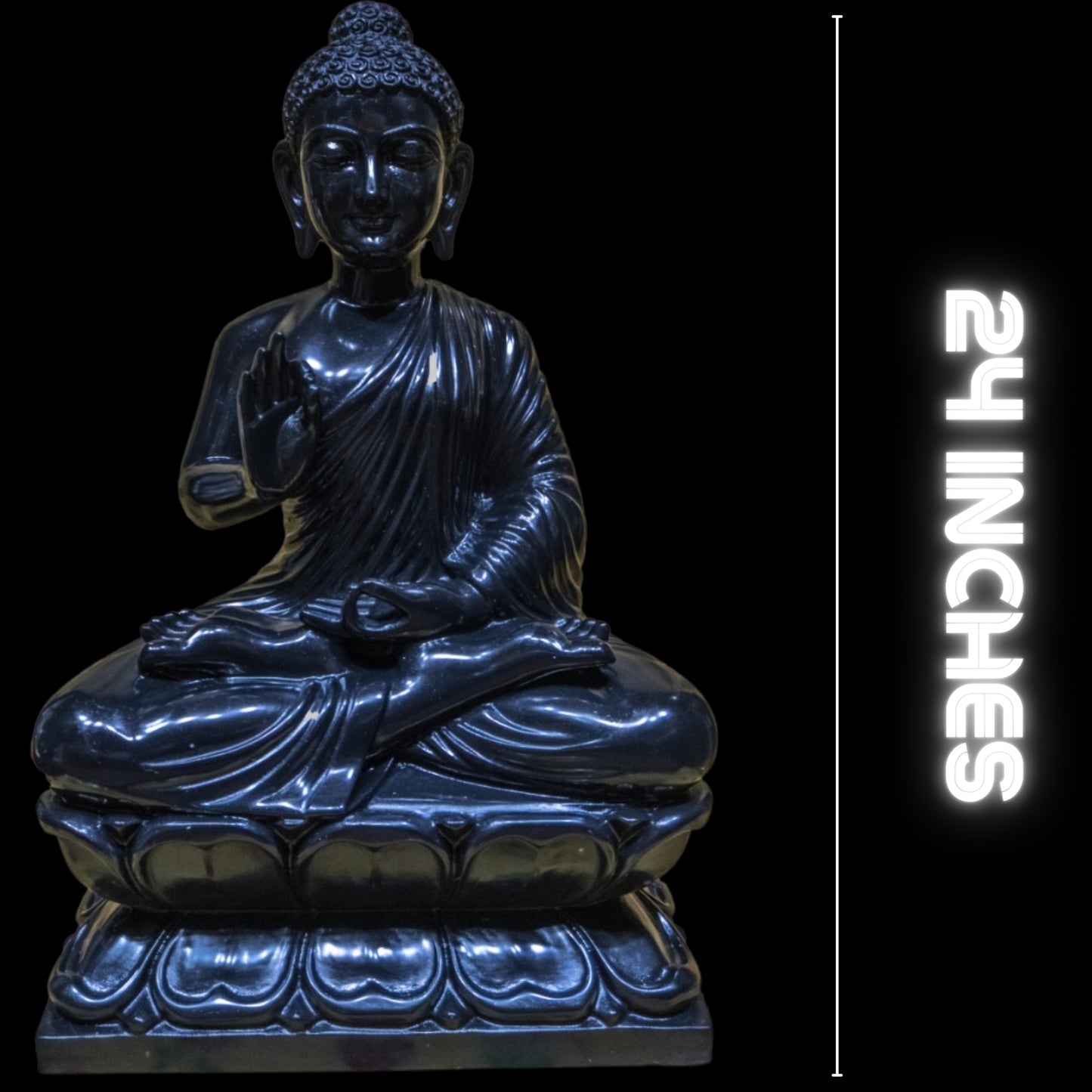 Black Marble Buddha statue 24'' Special Spiritual Gift For Yoga Studio