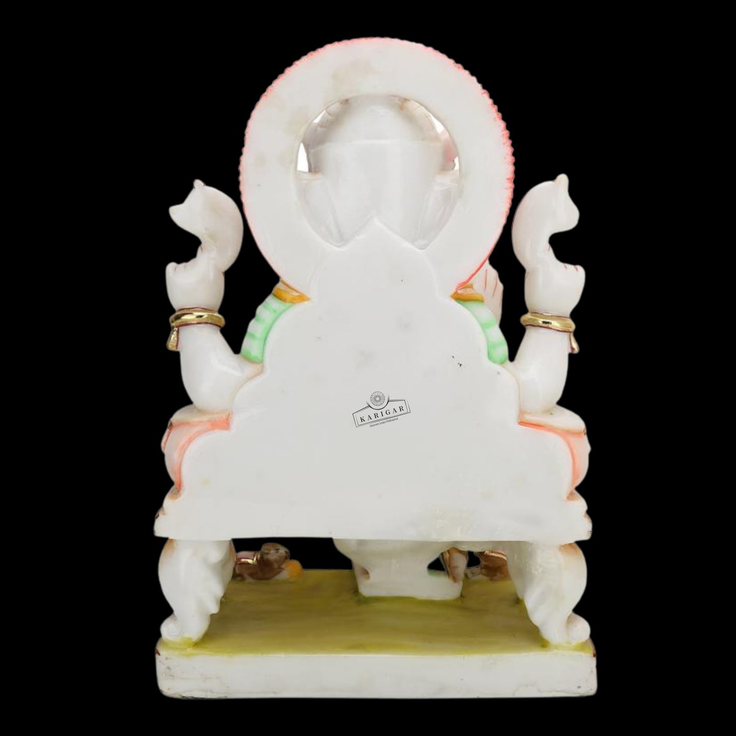Estatua de Ganesha Mármol Murti Grande Colorido 18" El mejor regalo de inauguración de la casa 