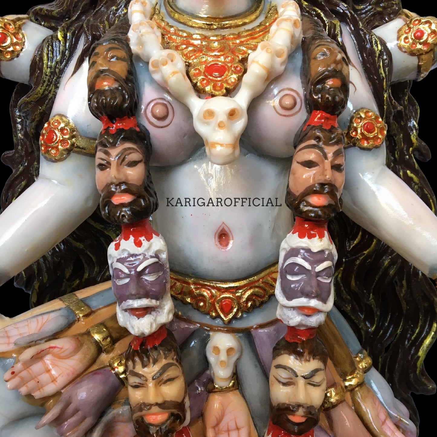 Maa Kali de pie sobre Shiva Estatua grande de Mahakali de 27 pulgadas para el templo del hogar 