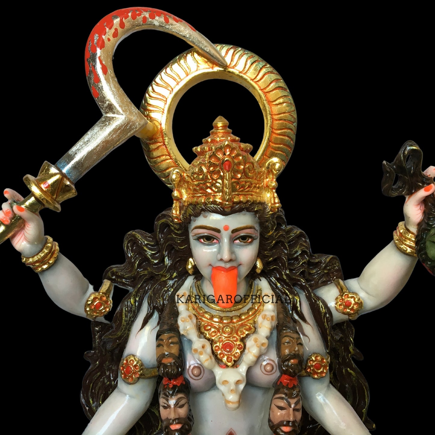 Maa Kali de pie sobre Shiva Estatua grande de Mahakali de 27 pulgadas para el templo del hogar 