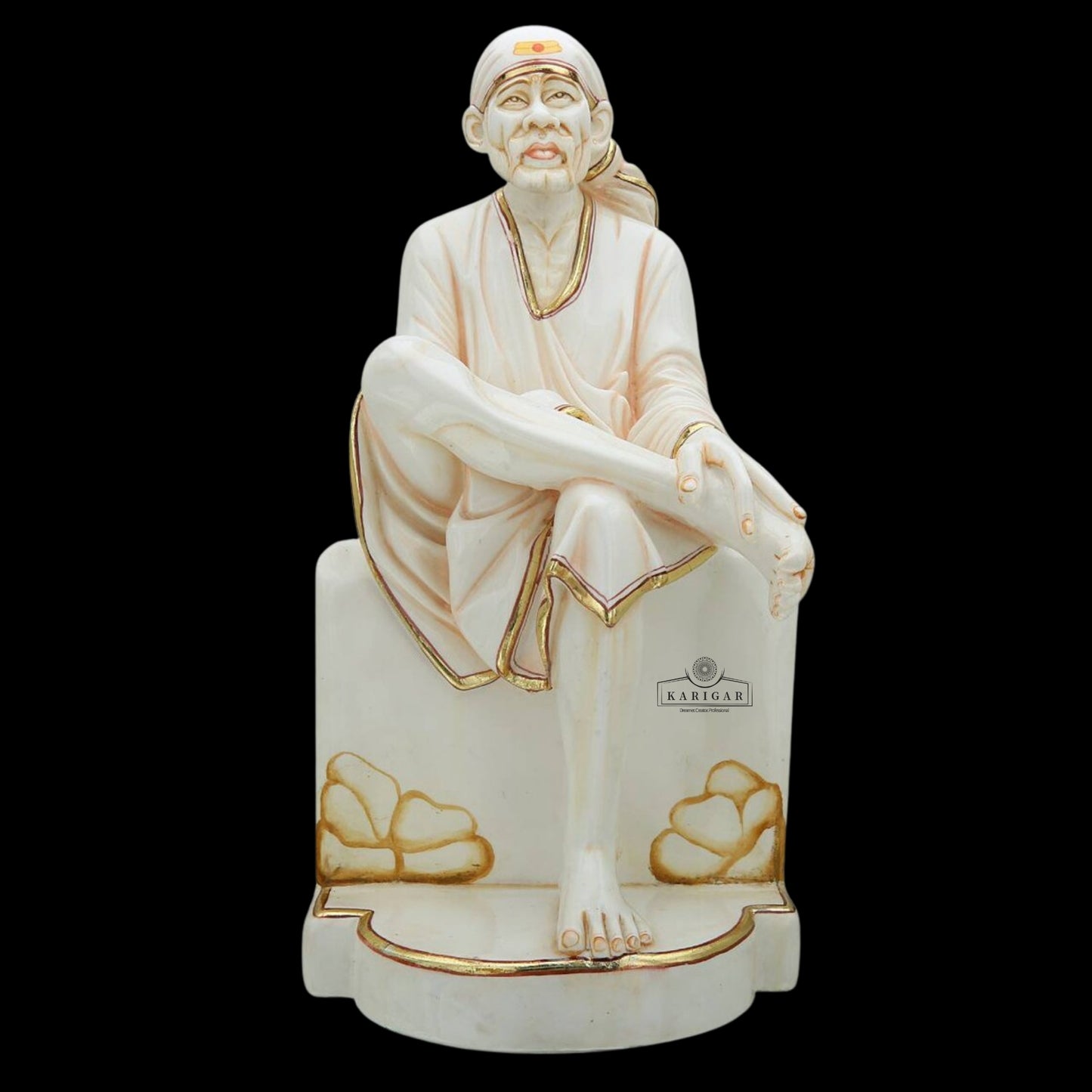 Sai baba Statue Large Marble Sai baba idol, divine statue, Sai baba figurine, Shirdi Sai Baba, Pure Marble Sai Baba Statue, Sri DattaGuru (15 inches) (18 inches)