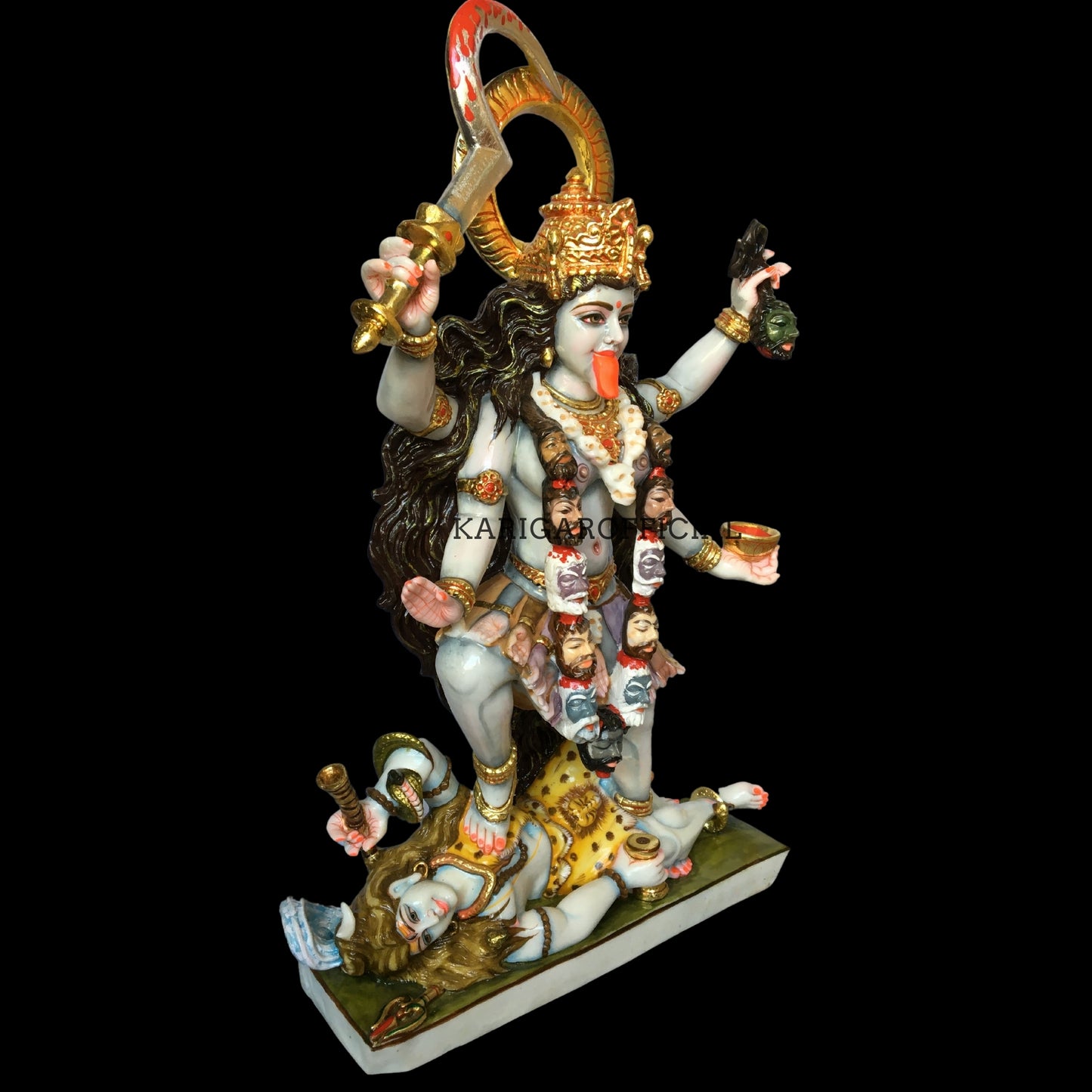 Maa Kali Standing on Shiva 27 inches Big Mahakali Statue for Home Temple