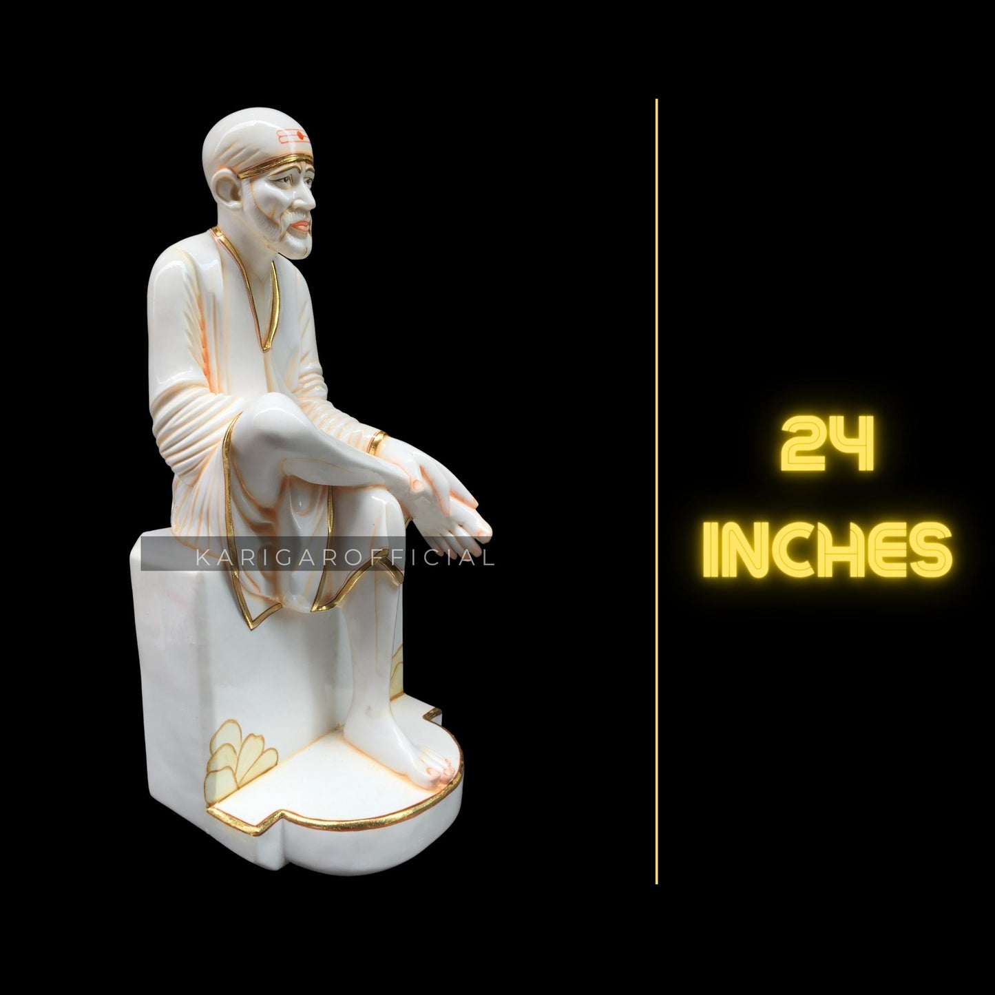 Sai baba Statue, White Marble Satya Sai Murti, Large 24 inches Sai baba idol, The Selfless God Hindu Divine Sai baba figurine, Shirdi Sai Baba Sculpture, Sri DattaGuru Home Temple Housewarming Gifts