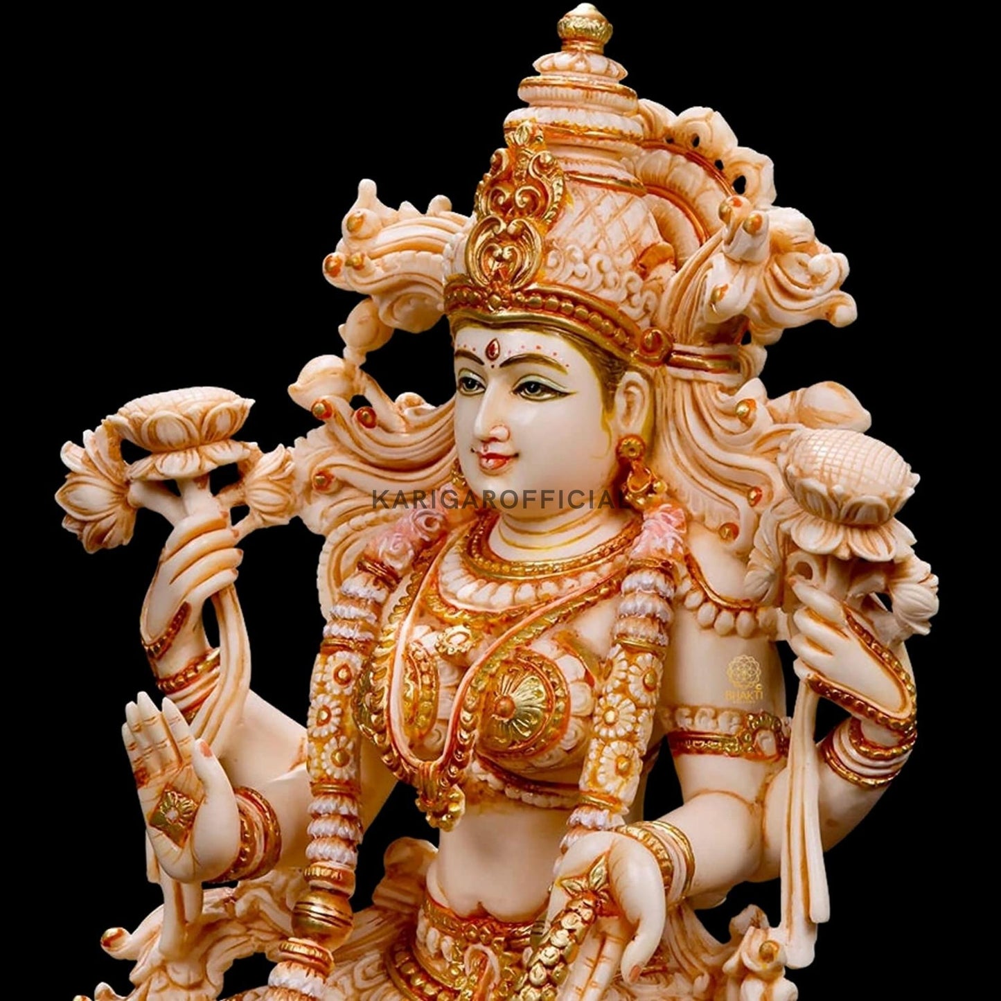 Estatua de Lakshmi - 15 pulgadas Diosa de mármol Diosa india Estatua grande de Lakshmi - Figura de mármol de Laxmi, Diosa de la riqueza, néctar inmortal, ídolo de Laxmi - Escultura de Lakshmi Decoración del hogar Regalos de aniversario