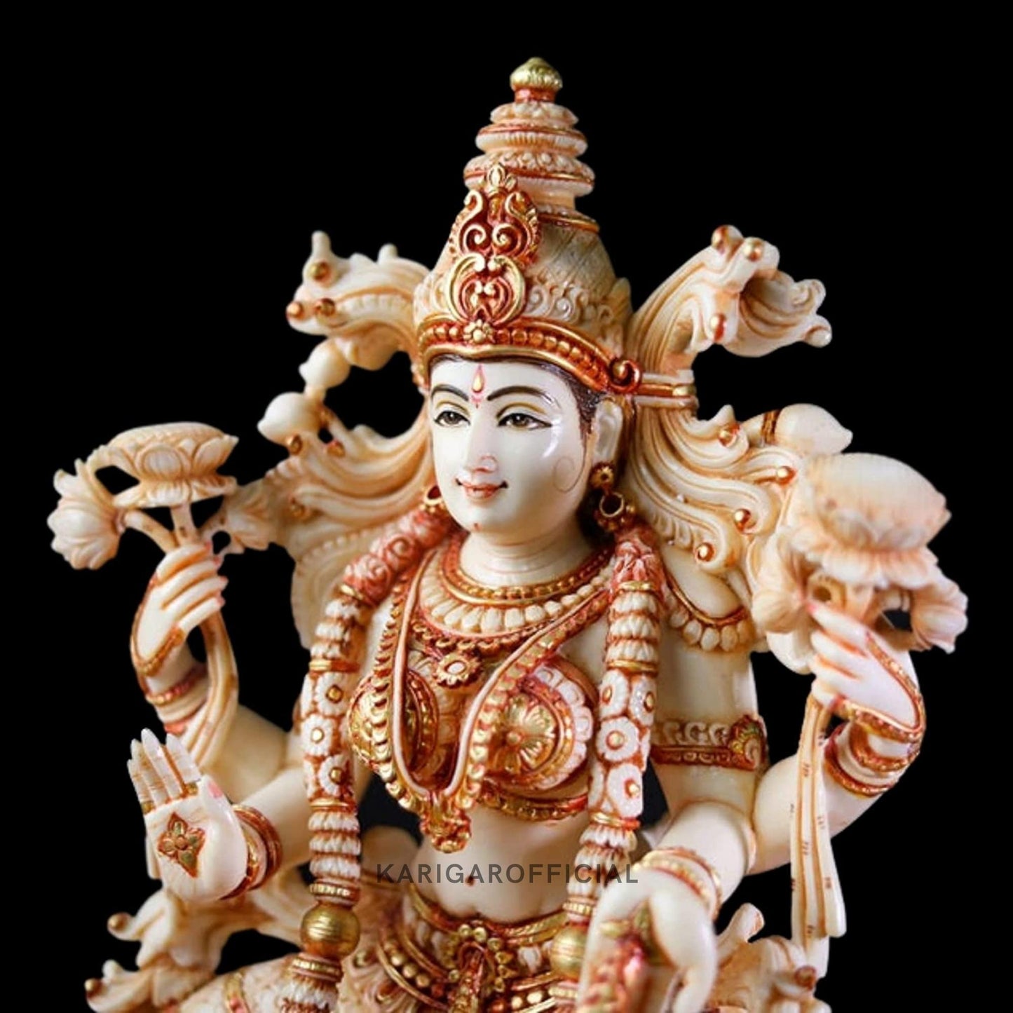 Estatua de Lakshmi 15 pulgadas Grande Laxmi Murti Mármol Diosa india Lakshmi Idol Gran estatuilla de mármol Laxmi Dinero diosa de la riqueza Laxmi ídolo Lakshmi Diwali Regalos de aniversario de boda Escultura de decoración del hogar