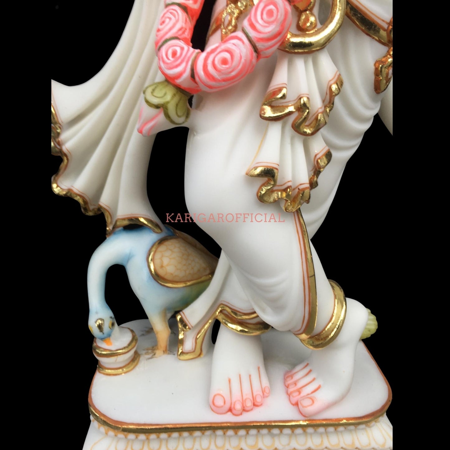 Krishna Statue, Hindu Divine God Murti, Large 24 inches Marble Krishna idol, Home Temple Decoration, Handpainted Krishna Murti - Special Wedding Housewarming Anniversary Gifts- Religious Sculpture