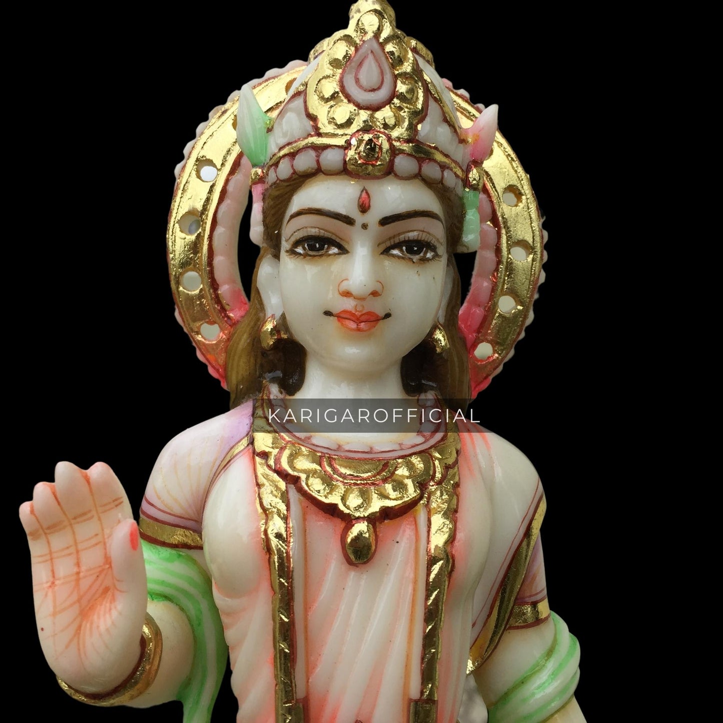 Radha Krishna statue, Large 15 inches Marble Radha Krishna idol, Hindu Divine Love Couple Murti, Handpainted Multicolor Murlimanohar Figurine, Special Wedding Anniversary Gifts, Home Temple Decoration