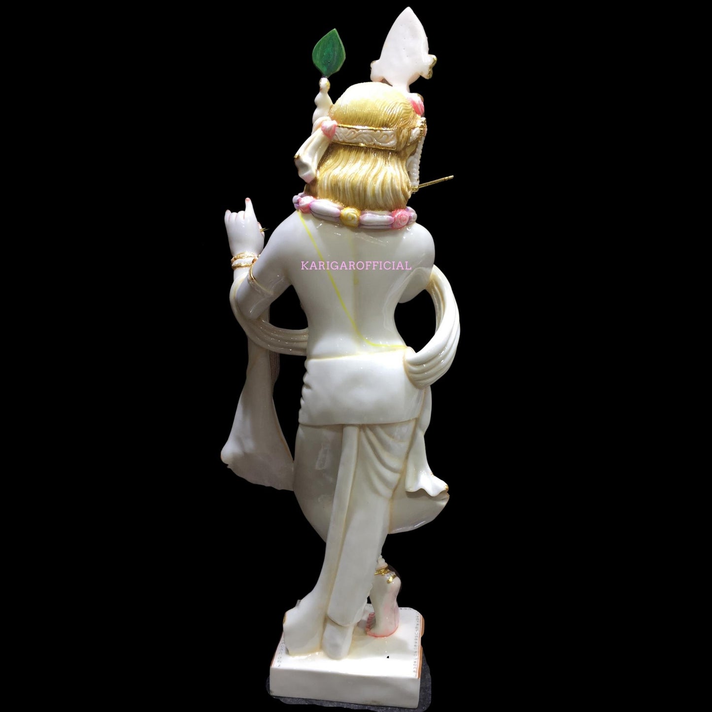 Estatua de Krishna de 39 pulgadas, gran ídolo de Krishna, estatua divina grande de Krishna, figura de mármol Krishna Murti, pintada a mano, Krishna Murti, especial, gran inauguración de la casa, regalos de aniversario de boda, decoración del hogar