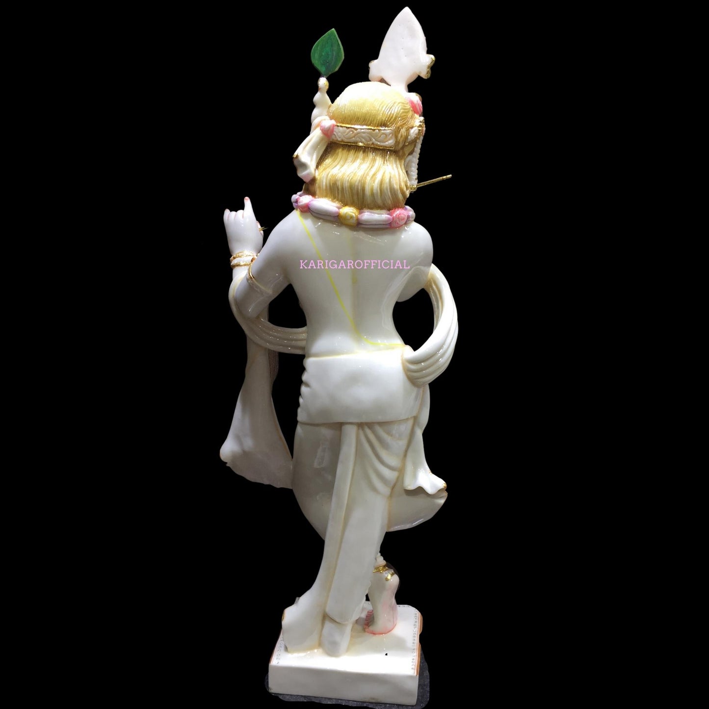 Krishna Statue 39 inches Large Krishna Idol Big Divine Krishna Statue Marble Krishna Murti Figurine Handpainted Krishna Murti Special Large Housewarming Wedding Anniversary Gifts Home Decor Sculpture