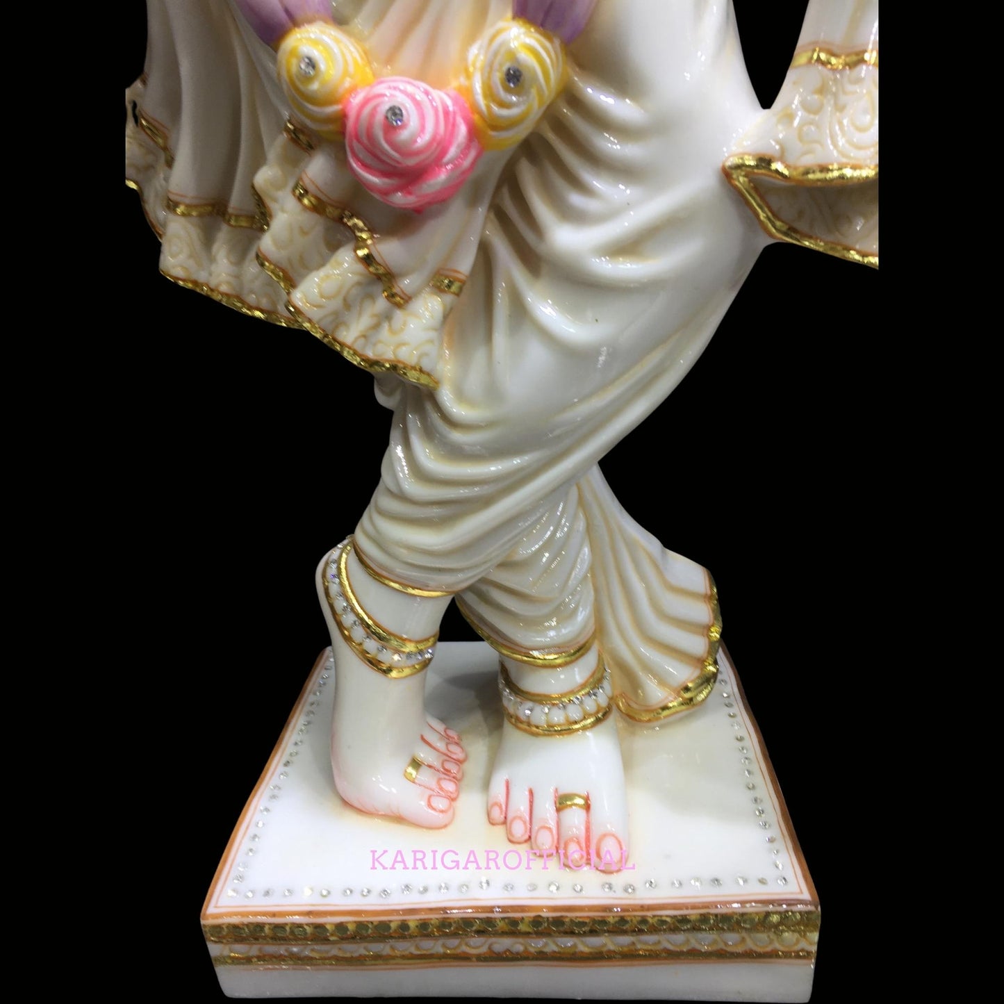 Krishna Statue 39 inches Large Krishna Idol Big Divine Krishna Statue Marble Krishna Murti Figurine Handpainted Krishna Murti Special Large Housewarming Wedding Anniversary Gifts Home Decor Sculpture