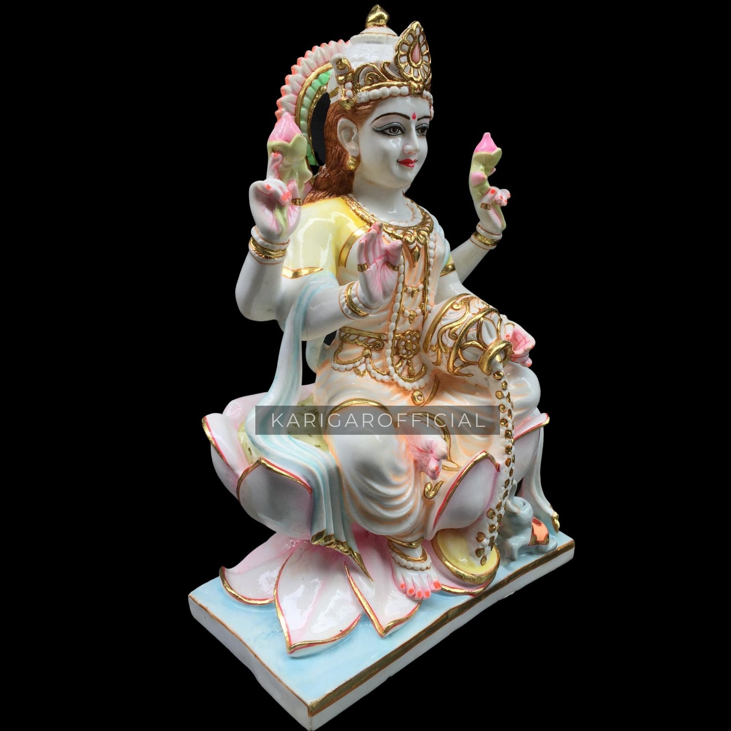 Estatua de Lakshmi 18 pulgadas Diosa de mármol Diosa india Estatua grande de Lakshmi, Figura de mármol grande de Laxmi, diosa de la riqueza, néctar inmortal, ídolo de Laxmi, escultura de Lakshmi Decoración del hogar Regalos de aniversario