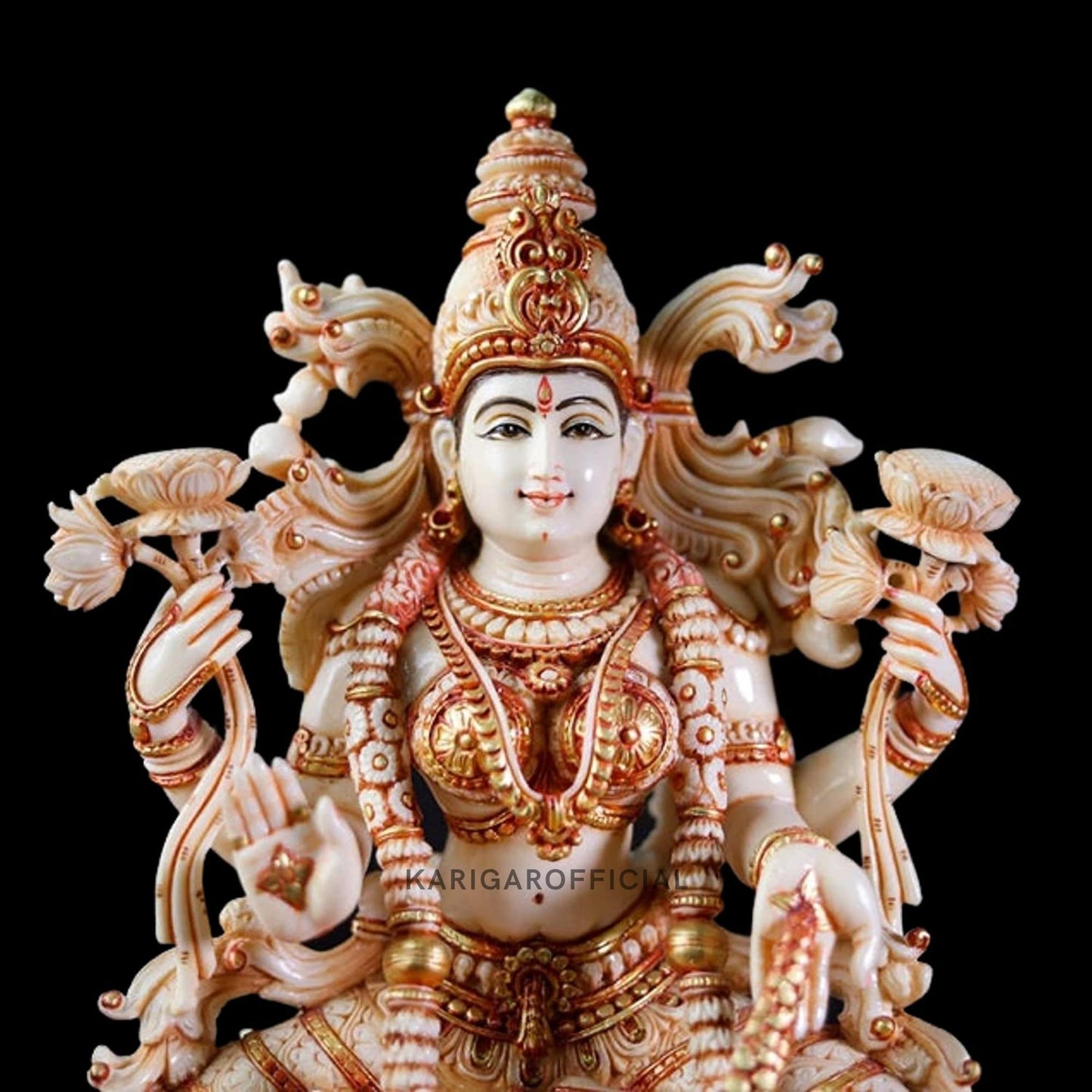 Estatua de Lakshmi 15 pulgadas Grande Laxmi Murti Mármol Diosa india Lakshmi Idol Gran estatuilla de mármol Laxmi Dinero diosa de la riqueza Laxmi ídolo Lakshmi Diwali Regalos de aniversario de boda Escultura de decoración del hogar