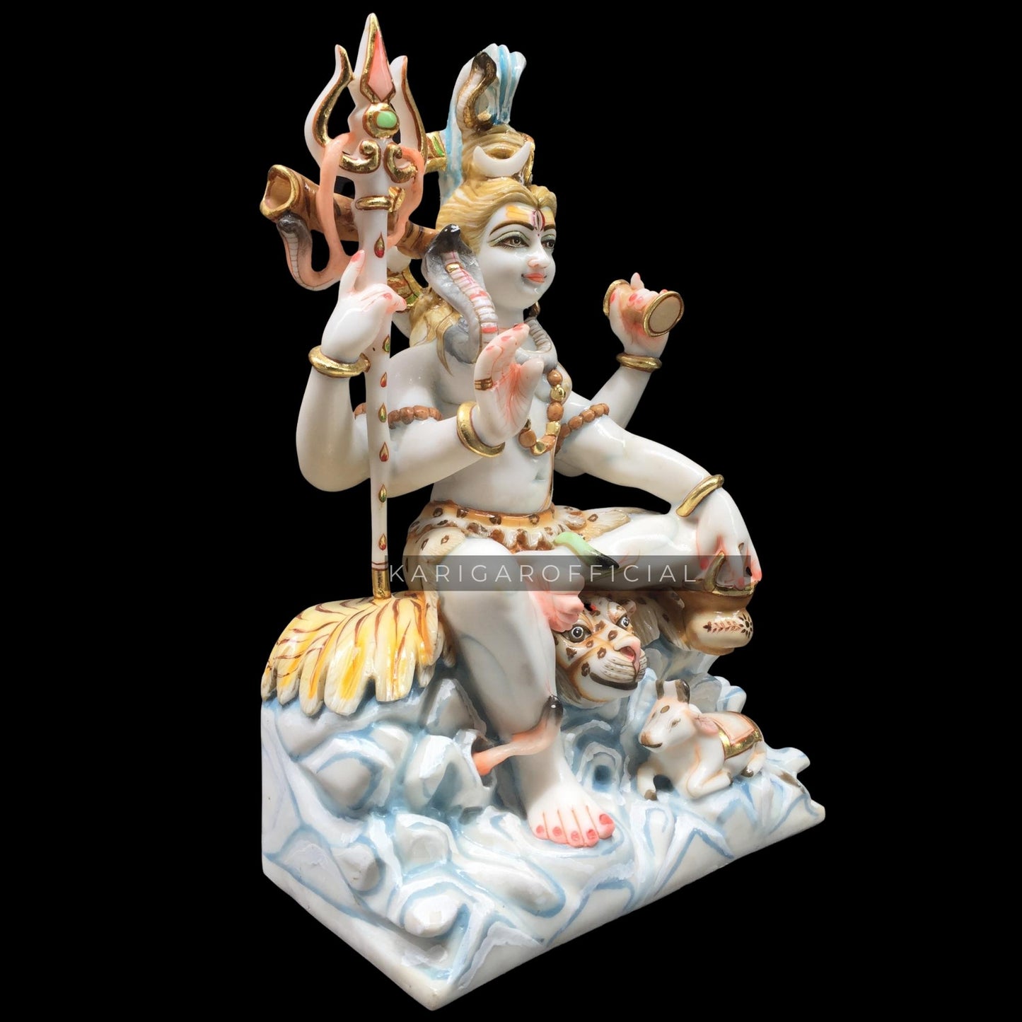 Shiva Statue Murti Large 18 inches Mahadev Idol Shankar Sculpture Bholenath Hindu Religious God Shiv Statue Marble God of Yoga Dance Meditation Perfect for Yoga Studios & Home Temple Housewarming Gift