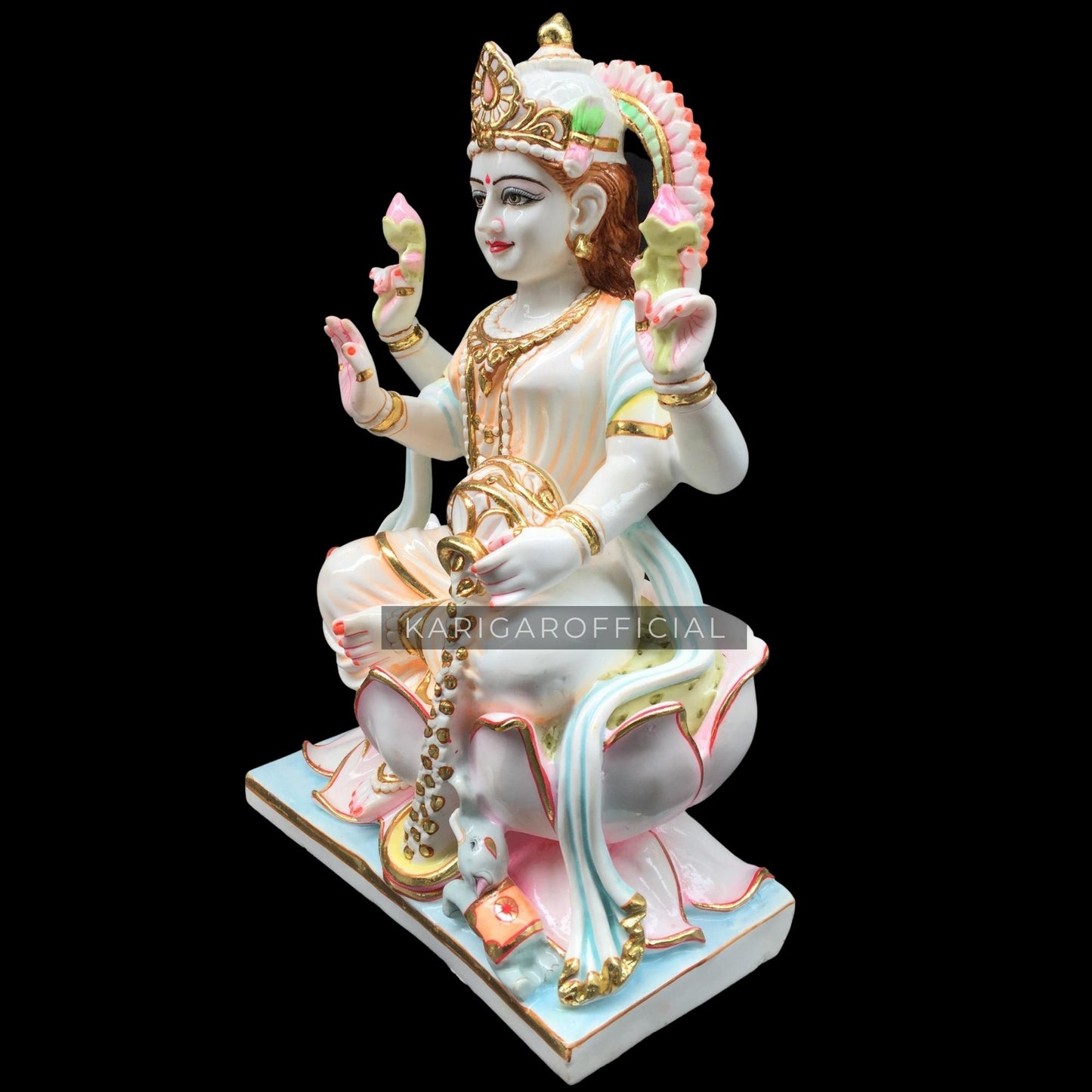 Estatua de Lakshmi 18 pulgadas Diosa de mármol Diosa india Estatua grande de Lakshmi, Figura de mármol grande de Laxmi, diosa de la riqueza, néctar inmortal, ídolo de Laxmi, escultura de Lakshmi Decoración del hogar Regalos de aniversario