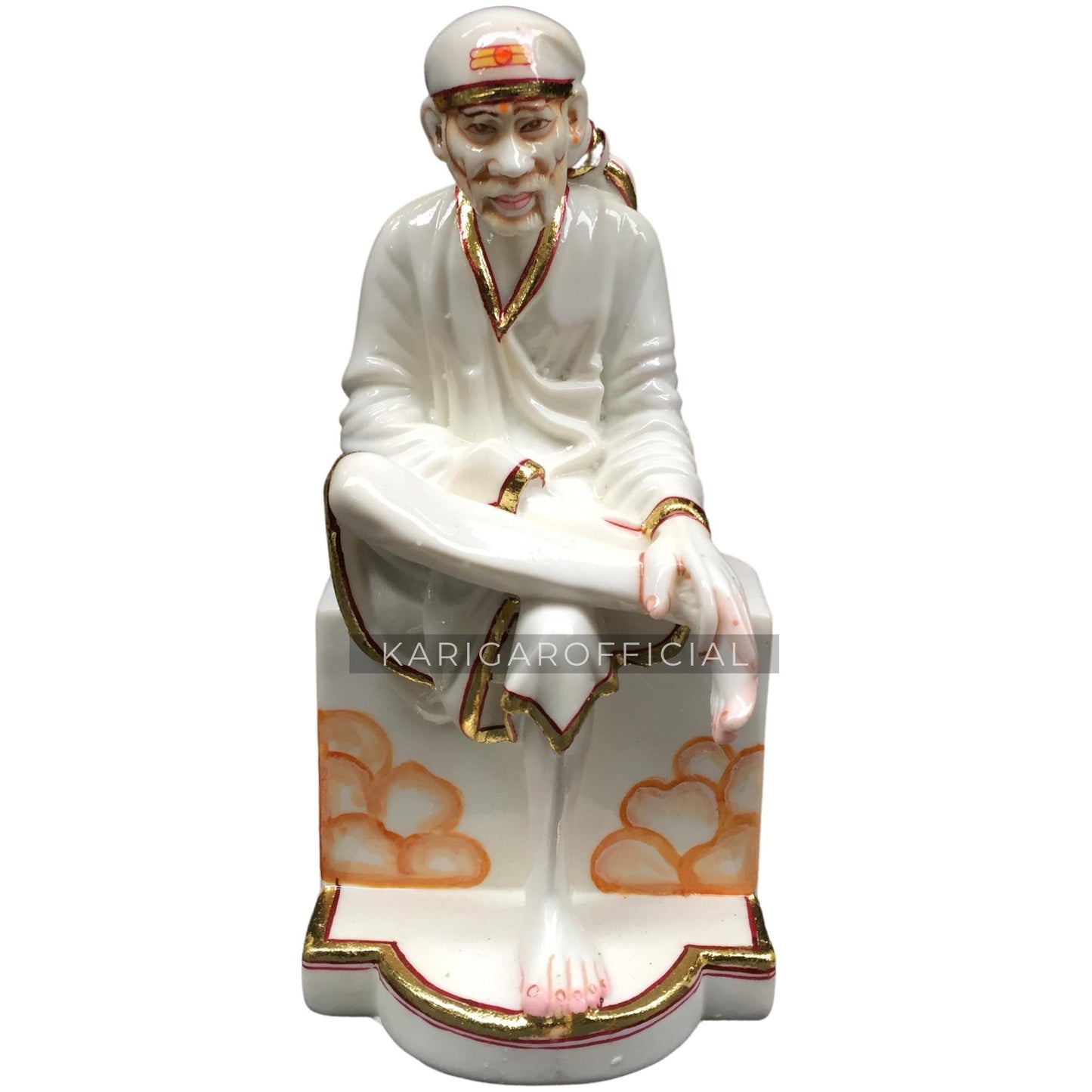 Estatua de Sai Baba, Satya Sai Murti de mármol blanco, ídolo Sai Baba grande de 9 pulgadas, figura de Sai Baba Divina Hindú del Dios desinteresado, escultura de Shirdi Sai Baba, regalos de inauguración del templo del hogar Sri DattaGuru