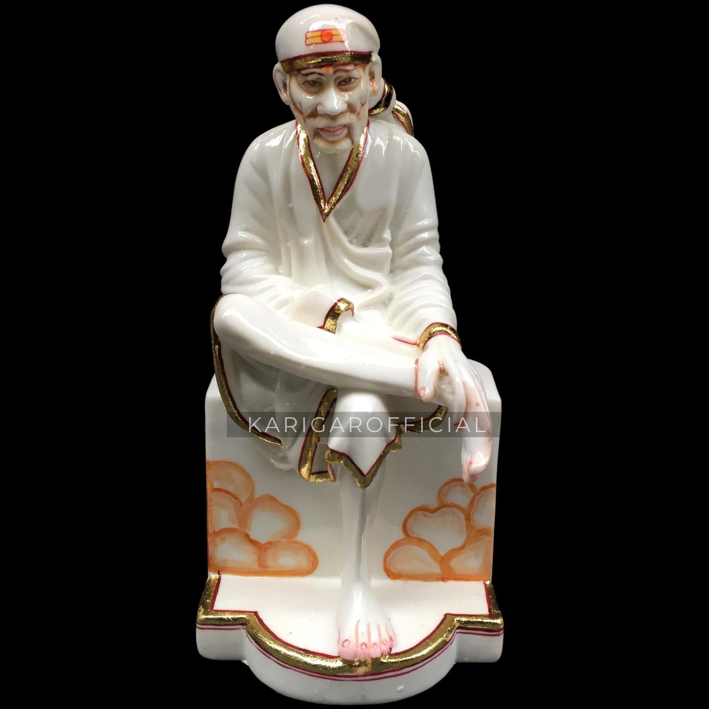 Estatua de Sai Baba, Satya Sai Murti de mármol blanco, ídolo Sai Baba grande de 9 pulgadas, figura de Sai Baba Divina Hindú del Dios desinteresado, escultura de Shirdi Sai Baba, regalos de inauguración del templo del hogar Sri DattaGuru