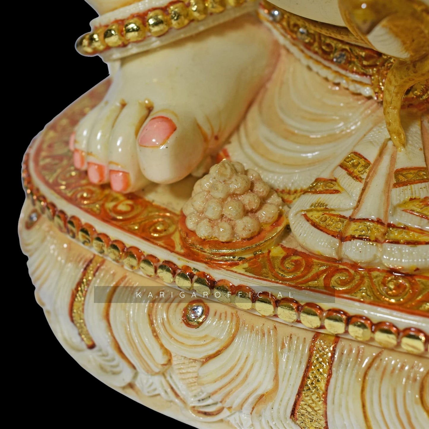 Ganesha Statue Murti, Large 21 inches Yellow Golden Ganpati, Hindu Religious Prosperity God, Good Luck Elephant, Marble Ganapati Idol, Vinayak Deity Home Temple Sculpture, Office Housewarming Gifts