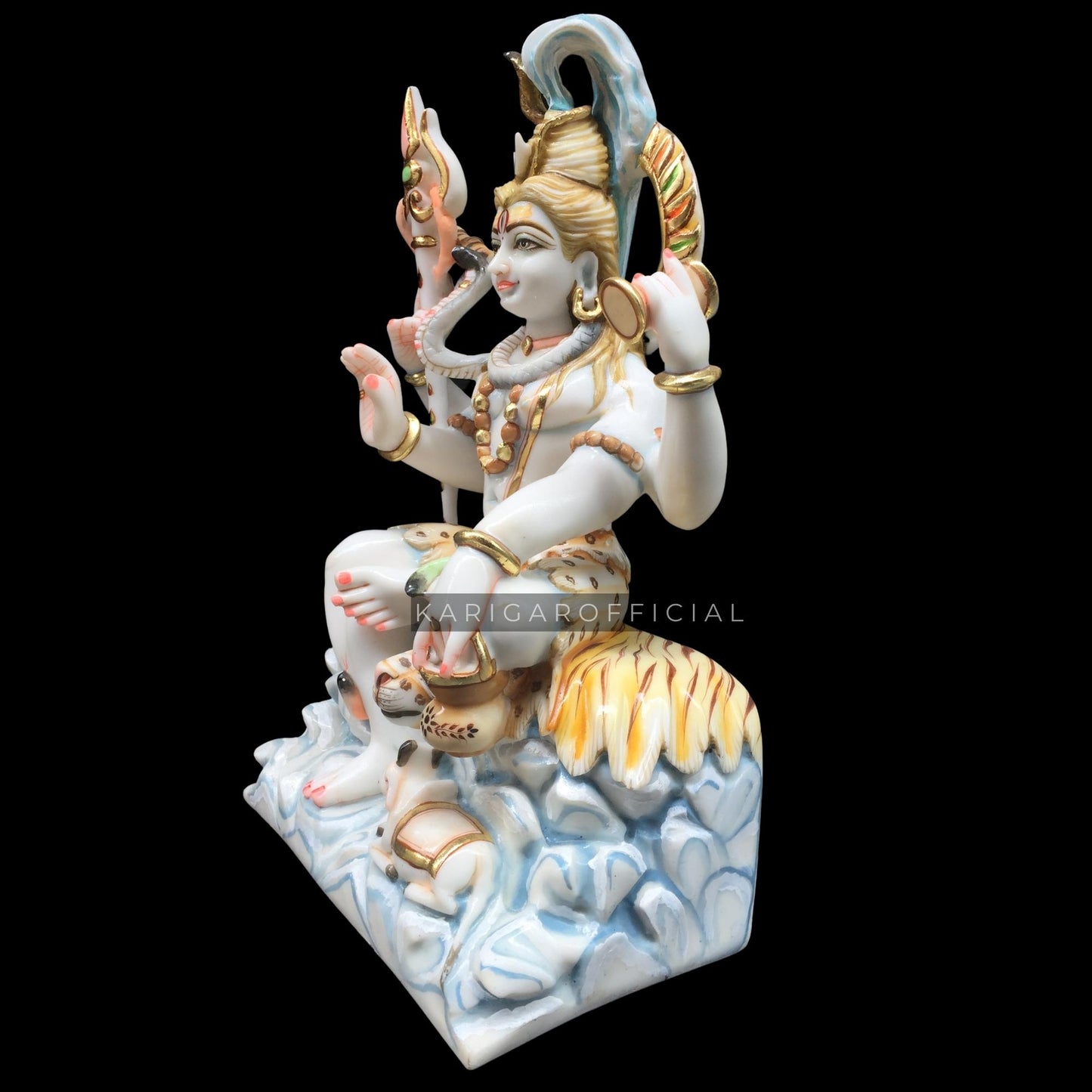 Shiva Statue Murti Large 18 inches Mahadev Idol Shankar Sculpture Bholenath Hindu Religious God Shiv Statue Marble God of Yoga Dance Meditation Perfect for Yoga Studios & Home Temple Housewarming Gift