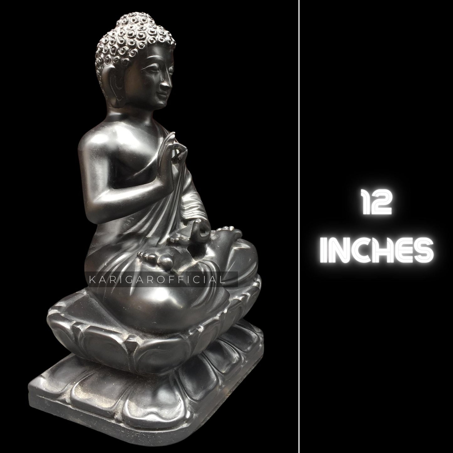 Black Marble Buddha statue 12'' Special Spiritual Gift For Yoga Studio