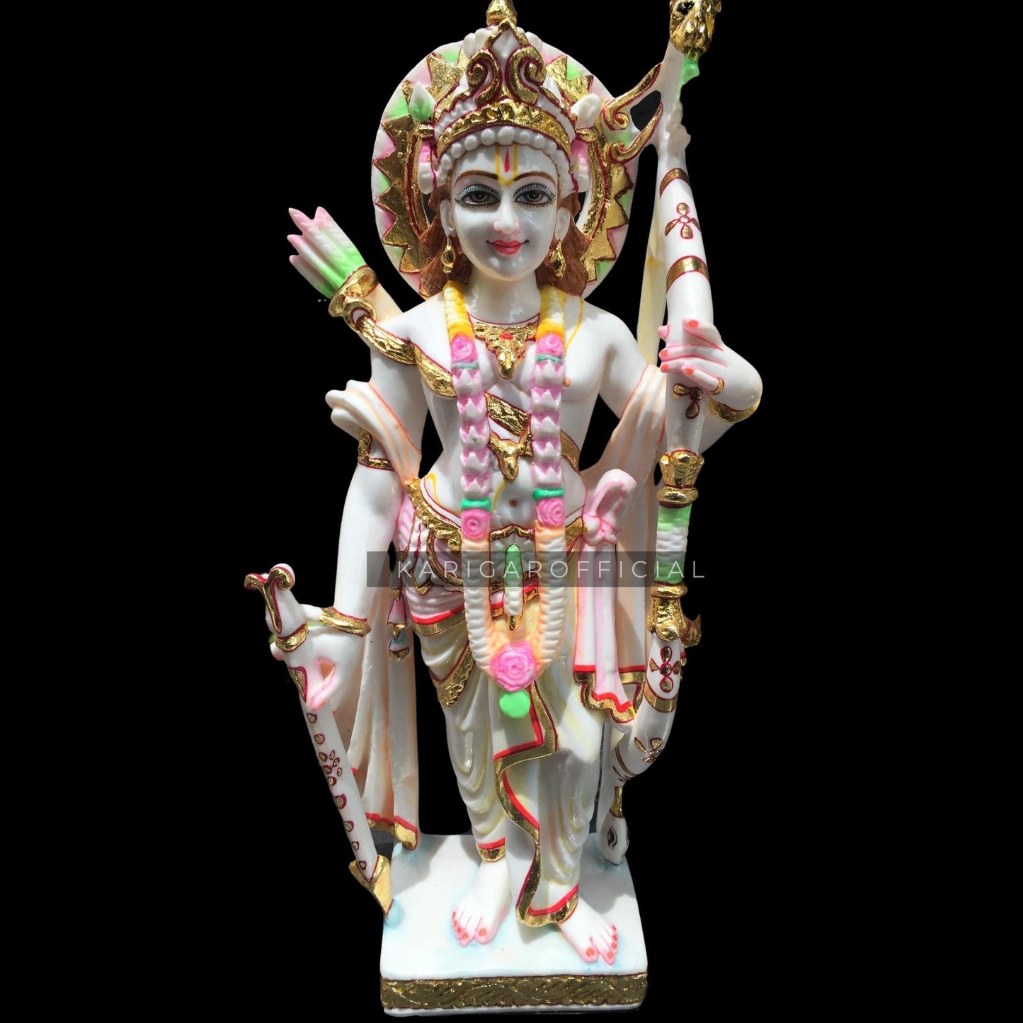 Ram Darbar Statue Murti Large 18 inches Siyapati Ram Chandra Marble Idol Hindu Lord Ram Kingdom Hanuman Lakshman Maa Sita Figurine Complete Home Temple decor Special Housewarming Gifts Sculpture