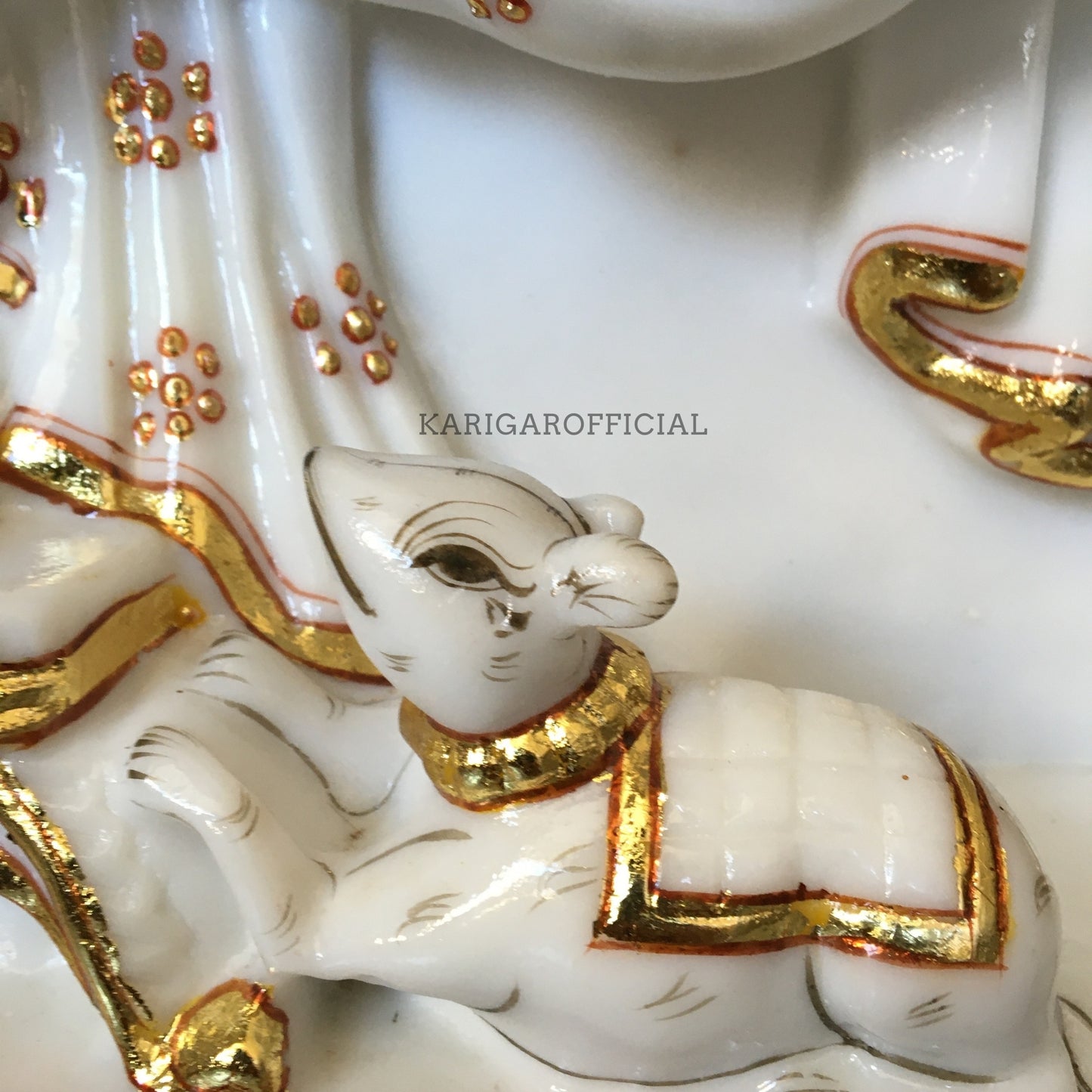 Golden Ganesha Statue Large 24 inches Marble Ganapati Idol For Home Temple Housewarming Gifts