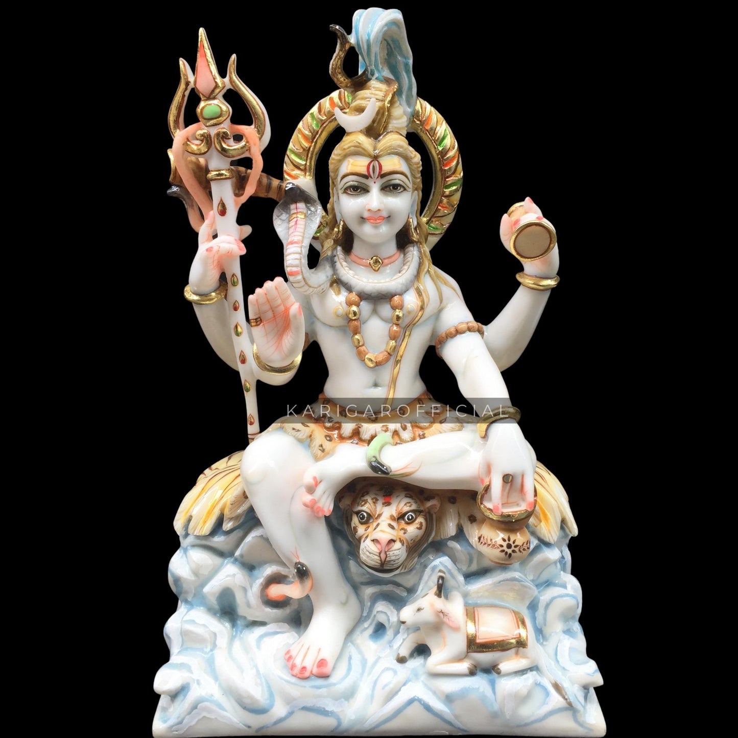 Shiva Statue Murti Large 18 inches Mahadev Idol Shankar Sculpture Bholenath Hindu Religious God Shiv Statue Marble God of Yoga Dance Meditation Perfect for Yoga Studios & Home Temple Housewarming Gift