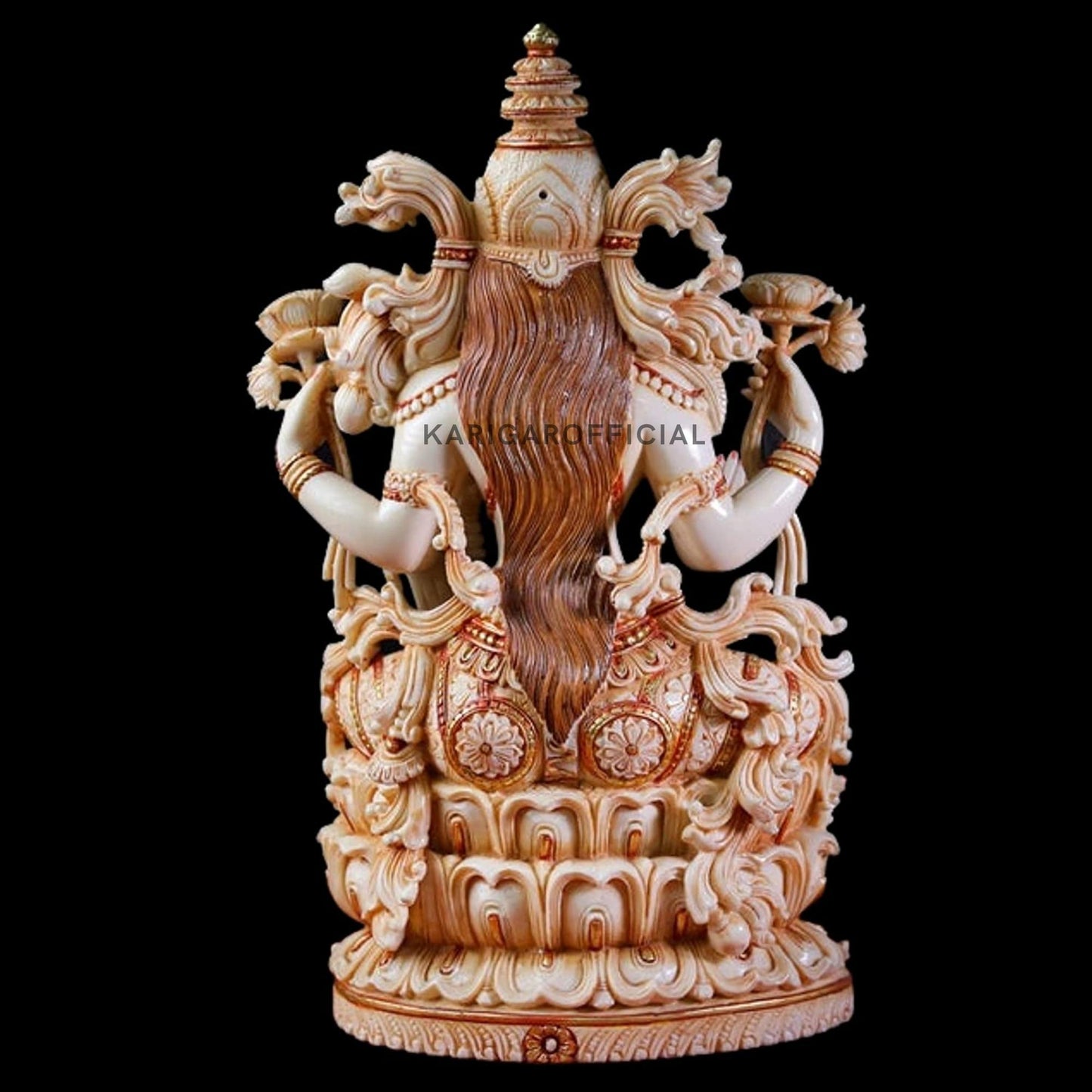 Estatua de Lakshmi 15 pulgadas Grande Laxmi Murti Mármol Diosa india Lakshmi Idol Gran estatuilla de mármol Laxmi Dinero diosa de la riqueza Laxmi ídolo Lakshmi Diwali Regalos de aniversario de boda Escultura de decoración del hogar