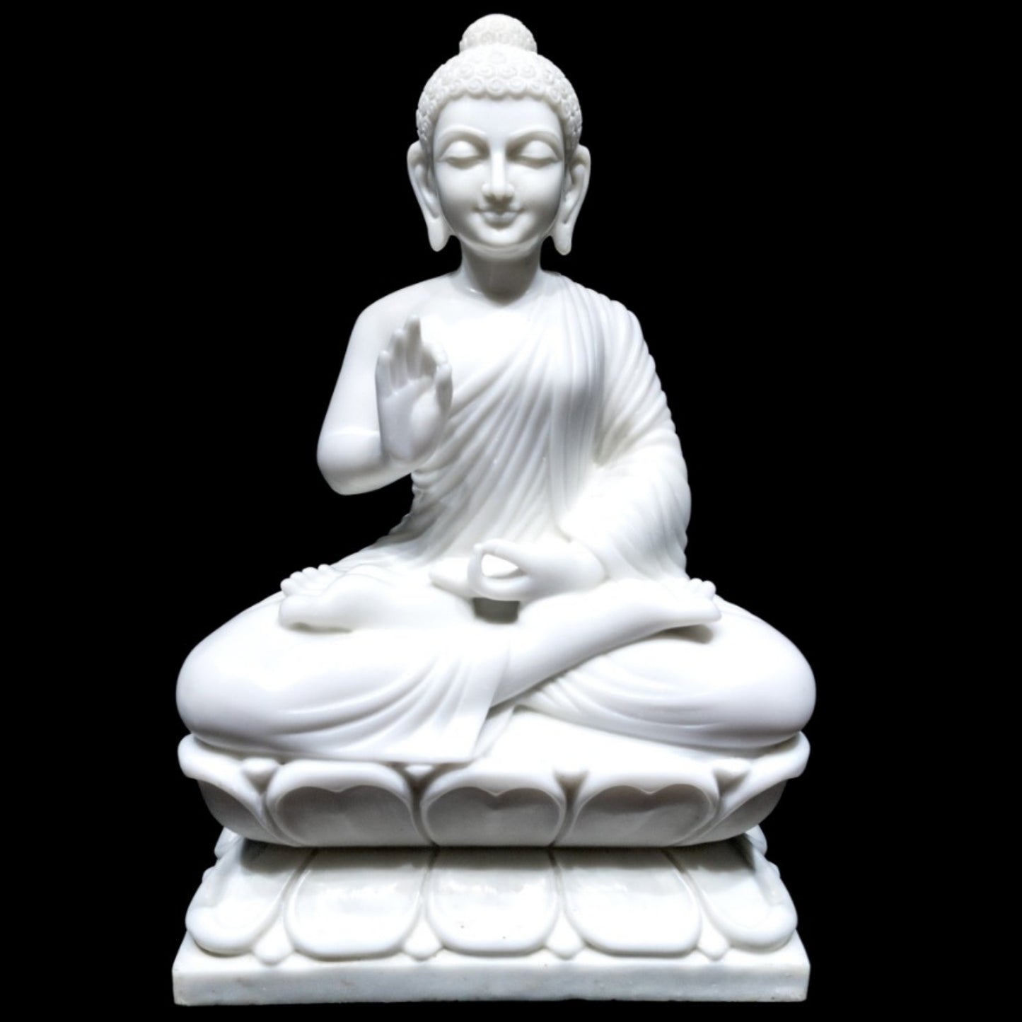 White Marble Buddha statue 24'' Special Spiritual Gift For Yoga Studio