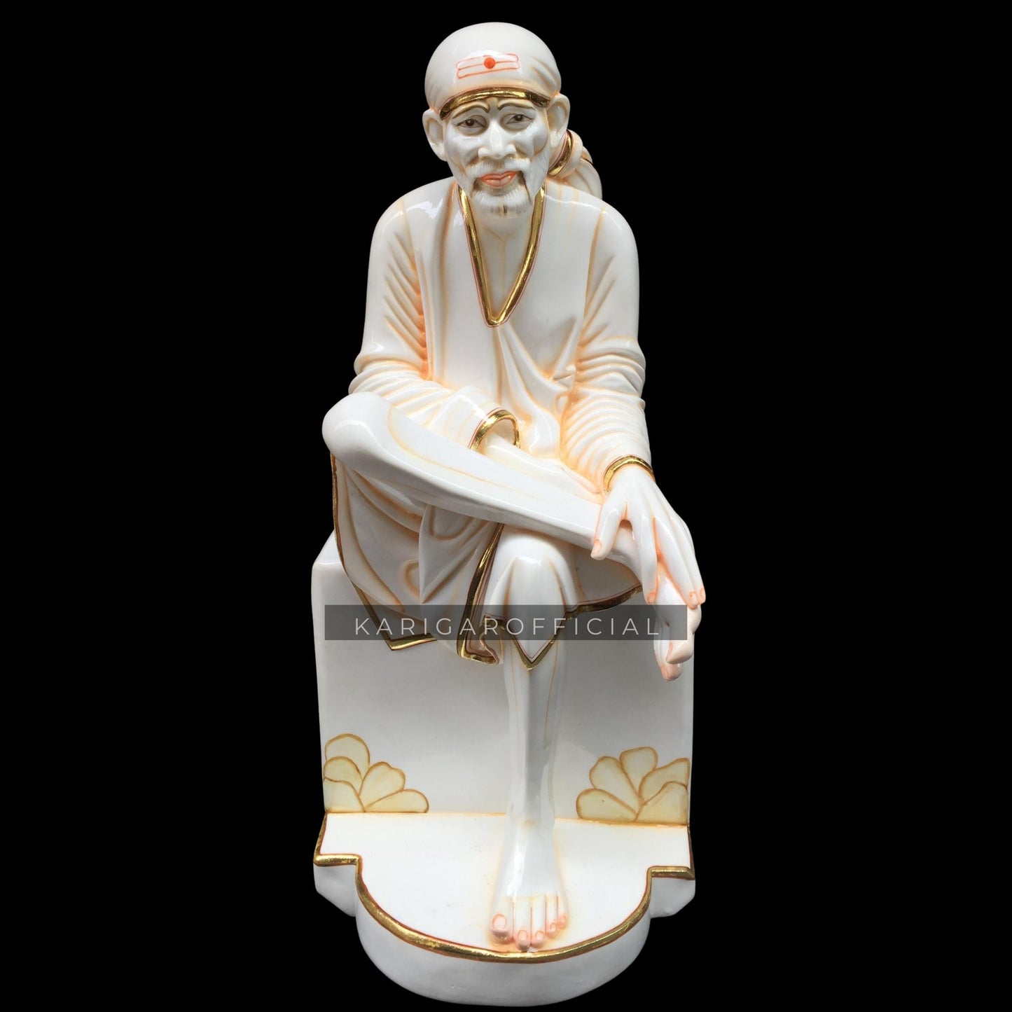 Estatua de Sai Baba, Satya Sai Murti de mármol blanco, ídolo Sai Baba grande de 24 pulgadas, figura de Sai Baba Divina Hindú del Dios desinteresado, escultura de Shirdi Sai Baba, regalos de inauguración del templo del hogar Sri DattaGuru