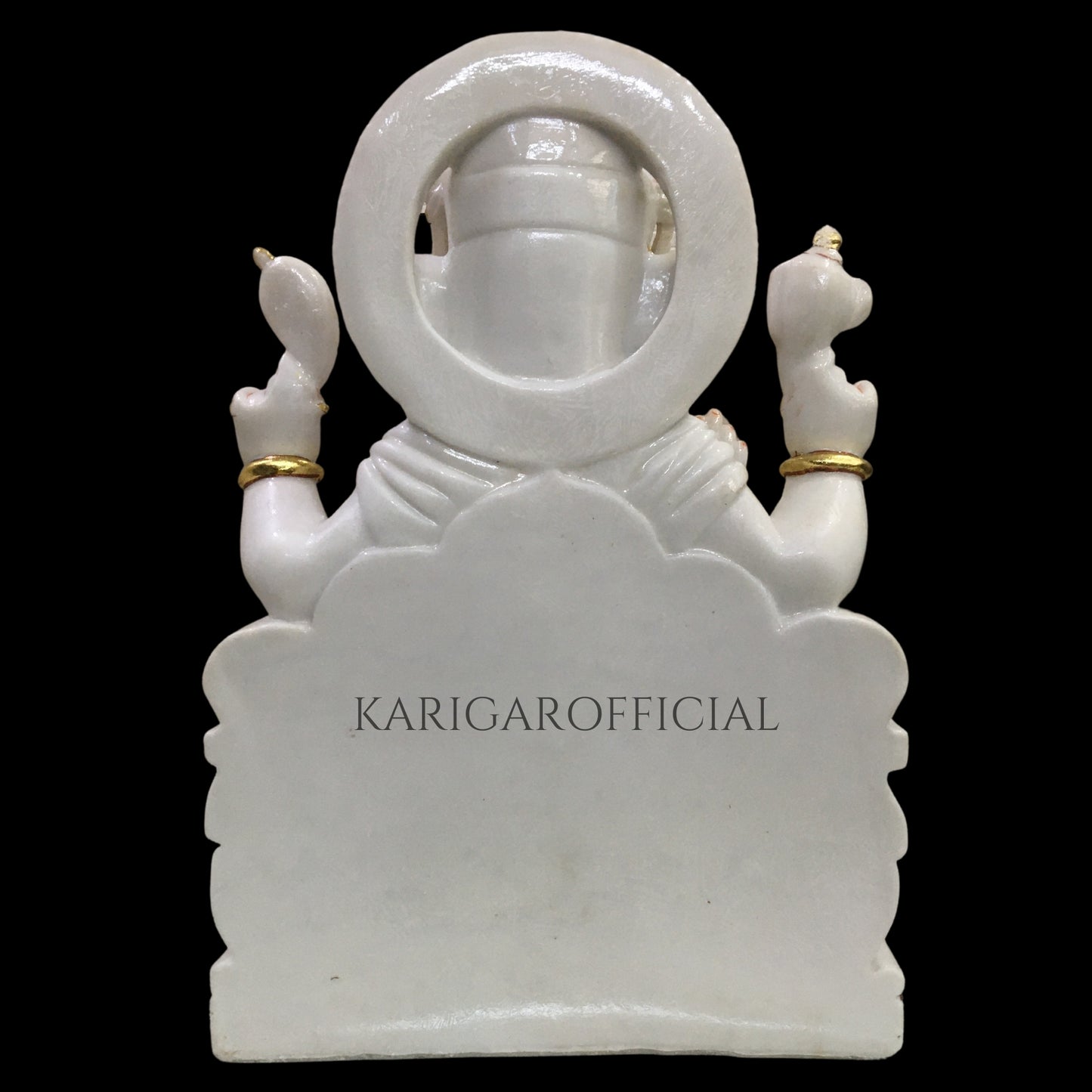 Estatua de Ganesha Murti 24 pulgadas Mármol de oro blanco Ganapati Idol Regalo perfecto para el hogar Primer Ganesha