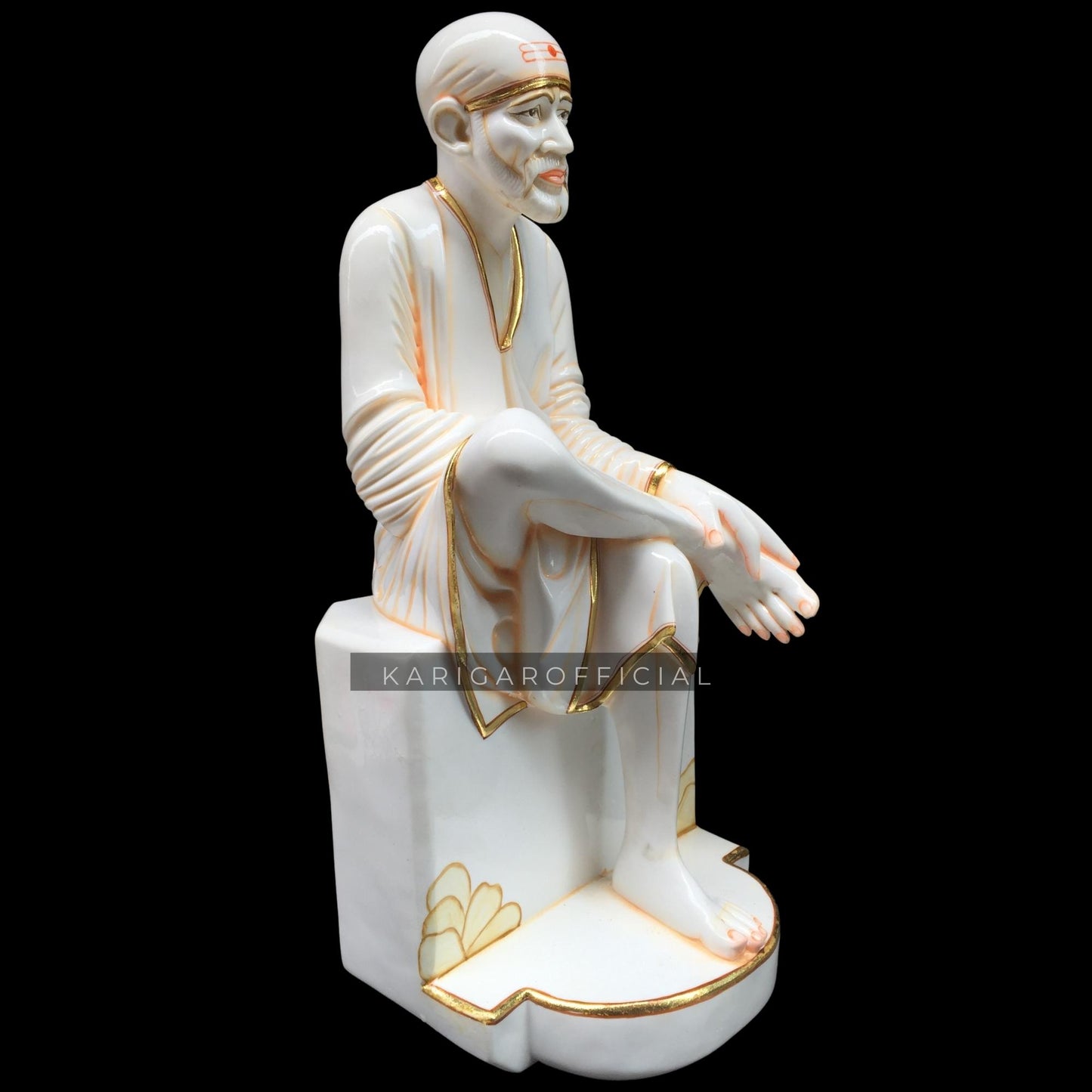 Estatua de Sai Baba, Satya Sai Murti de mármol blanco, ídolo Sai Baba grande de 24 pulgadas, figura de Sai Baba Divina Hindú del Dios desinteresado, escultura de Shirdi Sai Baba, regalos de inauguración del templo del hogar Sri DattaGuru