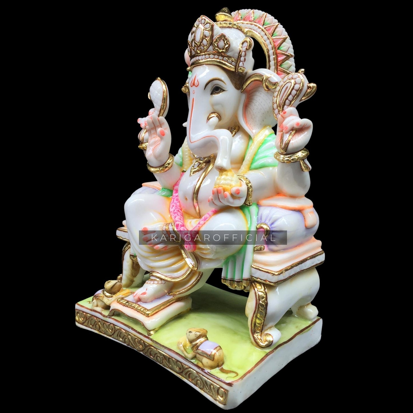 Ganesha Statue Large 18'' Marble Ganesh Murti Best Housewarming Gift