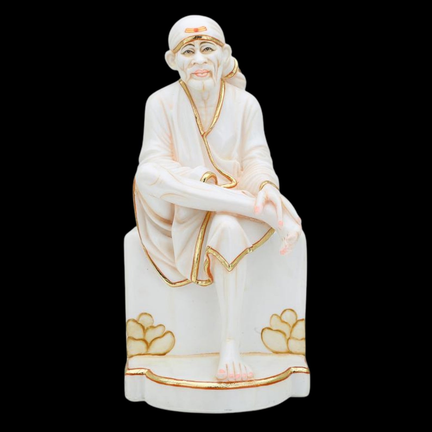 Estatua de Sai Baba Gran ídolo de Sai Baba de mármol, estatua divina, estatuilla de Sai Baba, Shirdi Sai Baba, Estatua de mármol de Sai Baba, Sri DattaGuru (12 pulgadas)