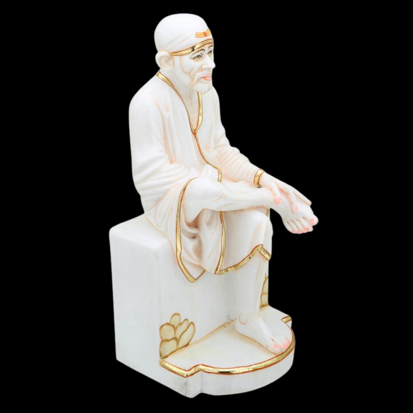 Estatua de Sai Baba Gran ídolo de Sai Baba de mármol, estatua divina, estatuilla de Sai Baba, Shirdi Sai Baba, Estatua de mármol de Sai Baba, Sri DattaGuru (12 pulgadas)